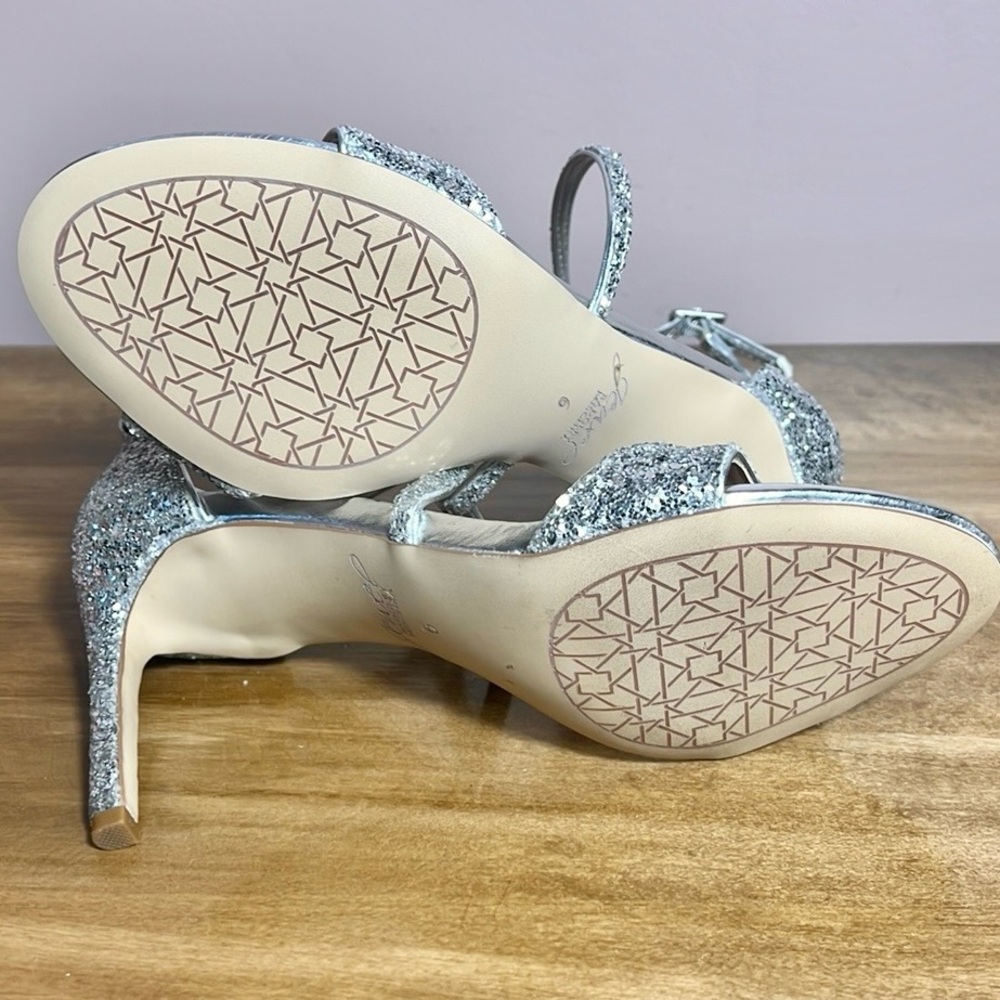 Badgley Mischka Strappy Glitter Heels - Picture 10 of 10